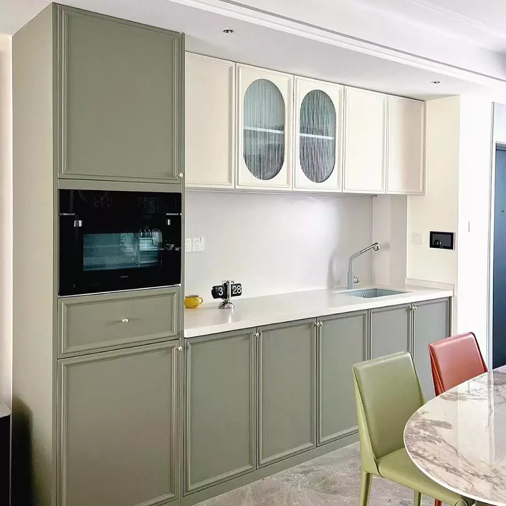 Solid wood French cream style wardrobe