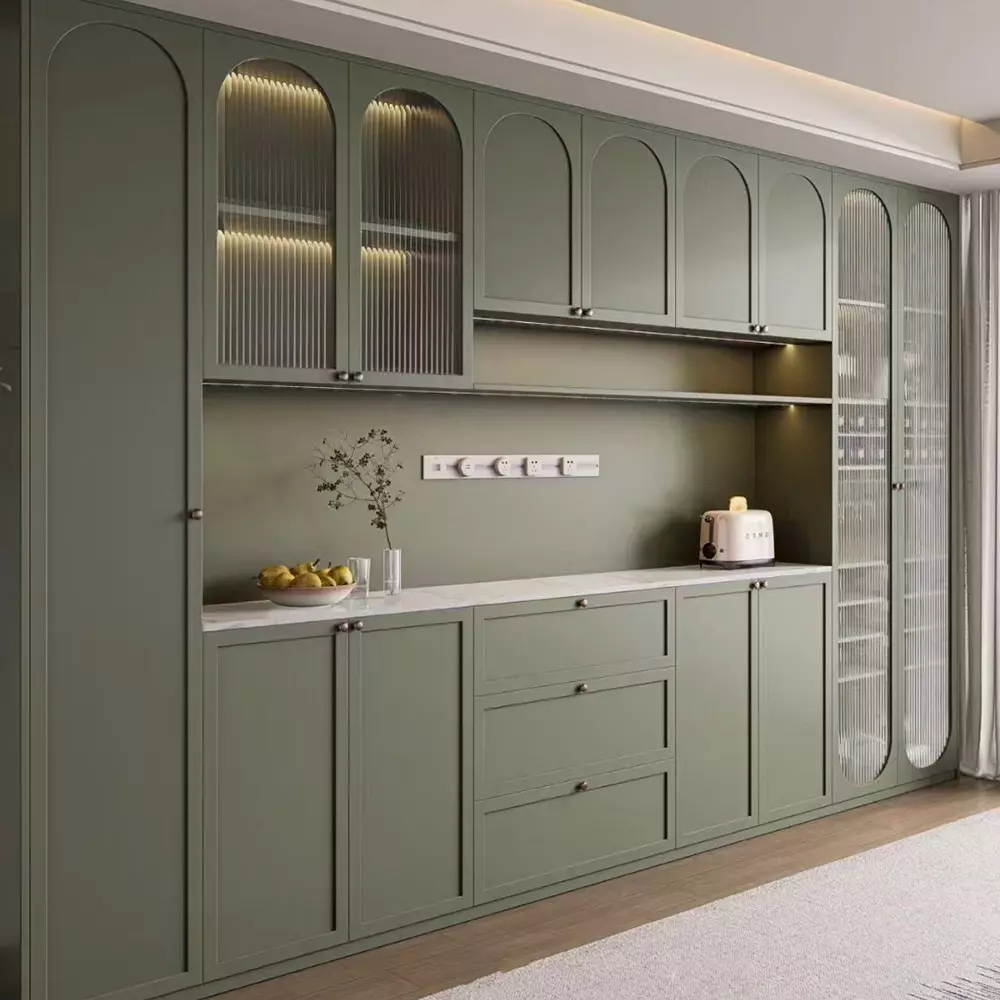 Solid wood French cream style wardrobe