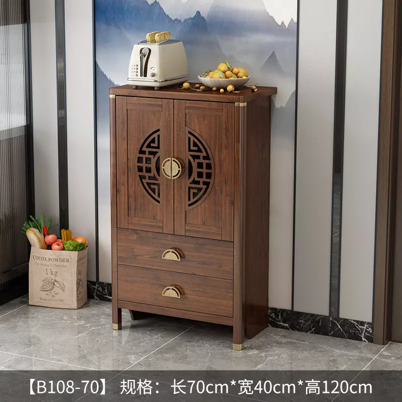 Chinese style solid wood color wall-mounted home wine cabinet