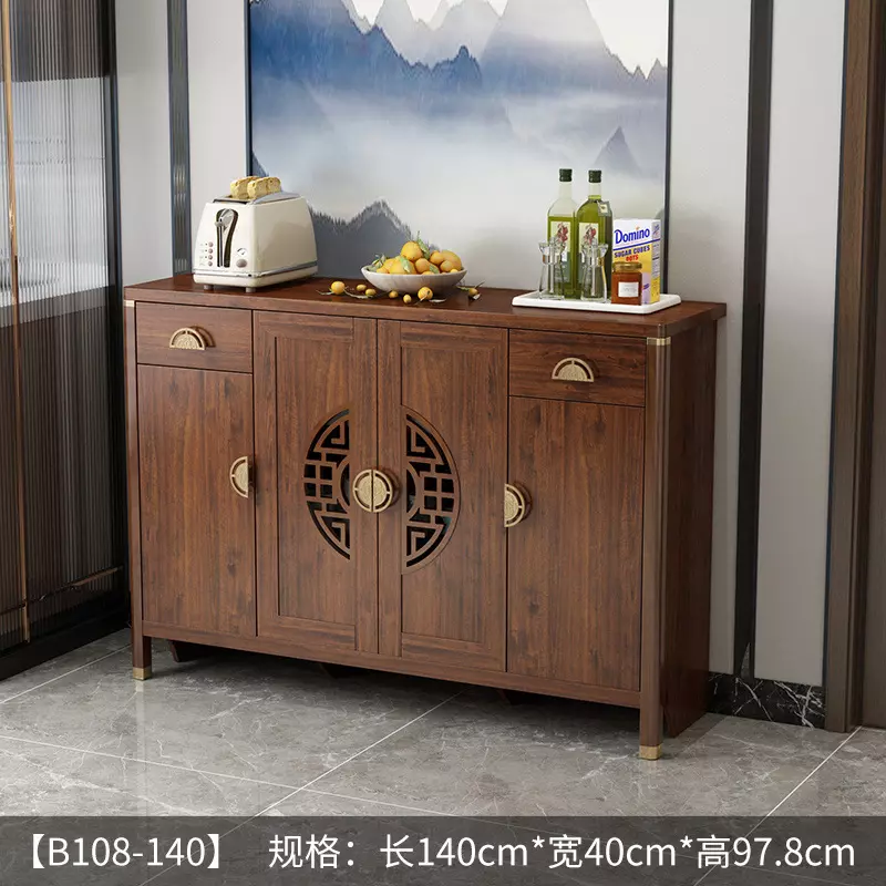 Chinese style solid wood color wall-mounted home wine cabinet