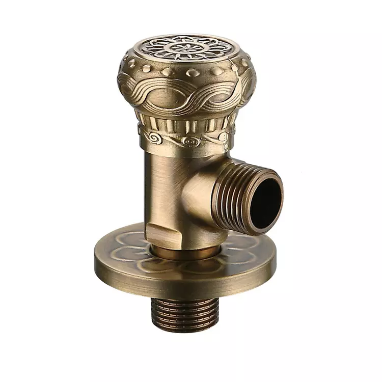 Copper antique carved triangle valve